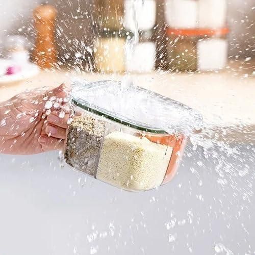 5-Section Transparent Spice Organizer Box