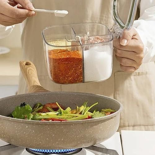 5-Section Transparent Spice Organizer Box