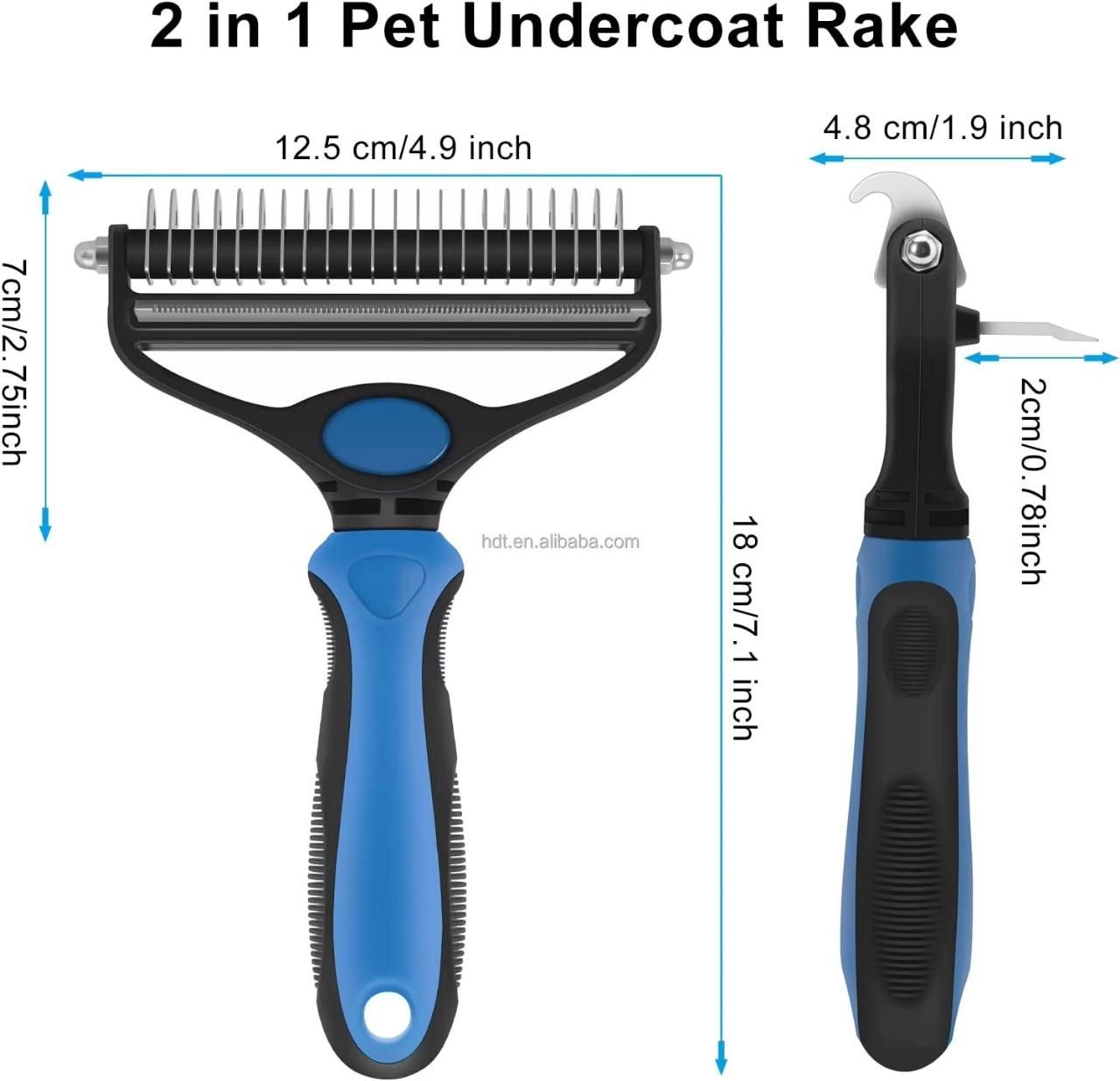 2 in 1 Deshedding Grooming Undercoat Brush for Pets