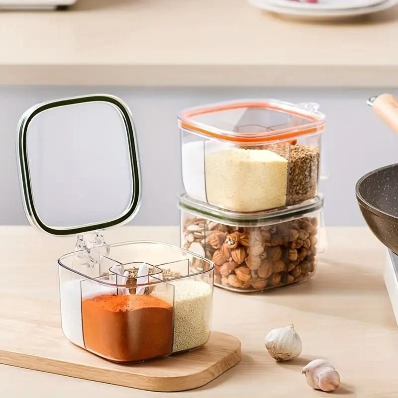 5-Section Transparent Spice Organizer Box