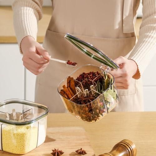 5-Section Transparent Spice Organizer Box