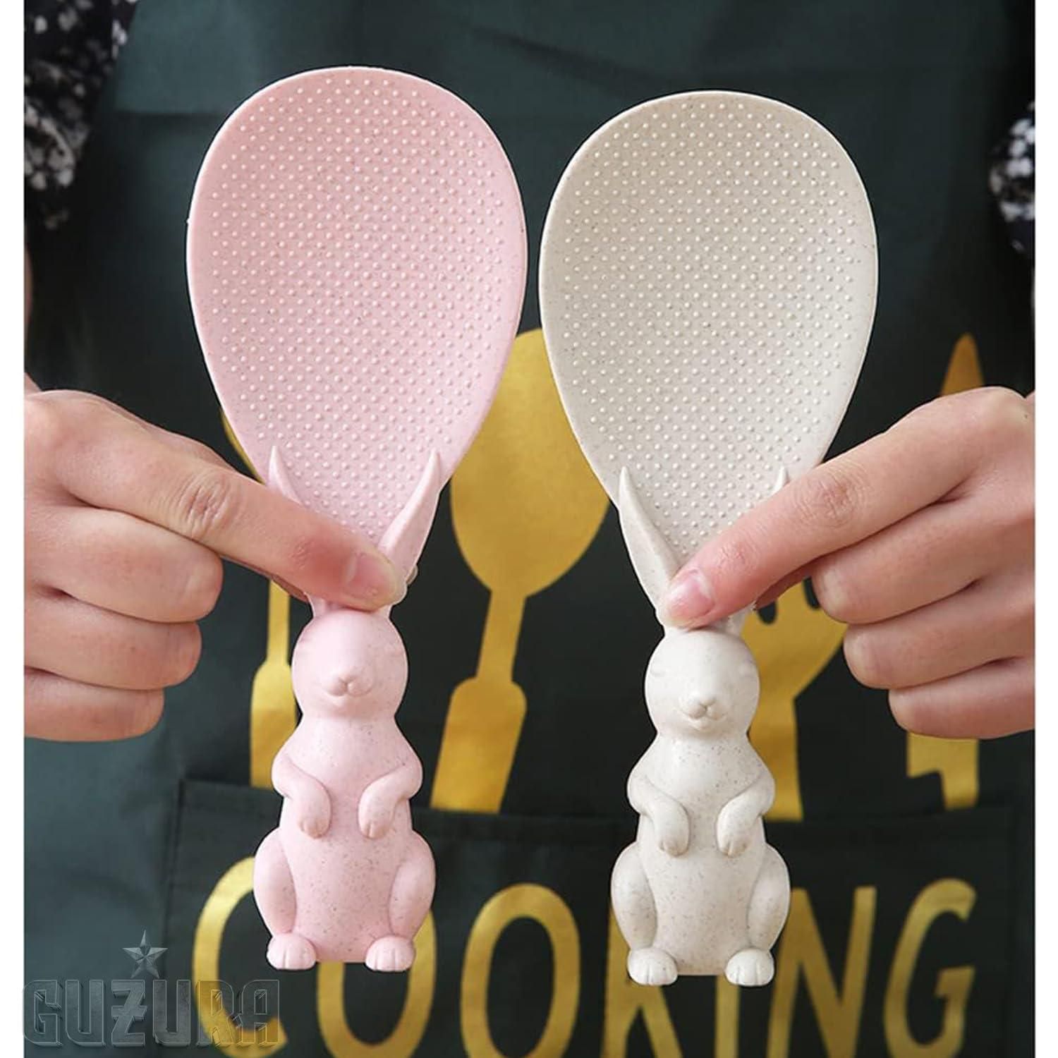Cute Standing Rabbit Rice Spoon (Pack of 3)